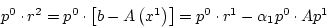 \begin{displaymath}
p^{0} \cdot r^{2} = p^{0} \cdot \left[ b - A \left( x^{1} \right) \right]
= p^{0} \cdot r^{1} - \alpha_{1} p^{0} \cdot Ap^{1}\end{displaymath}
