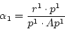 \begin{displaymath}
\alpha_{1} = {{r^{1} \cdot p^{1}} \over {p^{1} \cdot Ap^{1}}}\end{displaymath}
