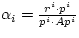 $\alpha_{i} = {{r^{i} \cdot p^{i}} \over {p^{i} \cdot Ap^{i}}}$