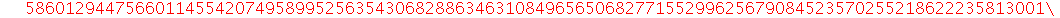 26012189435657951002049032270810436111915218750169457857275418378508356311569473822406785779581304570826199205758922472595366415651620520158737919845877408325291052446903888118841237643411919510455053...