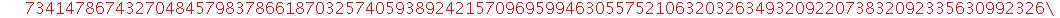 26012189435657951002049032270810436111915218750169457857275418378508356311569473822406785779581304570826199205758922472595366415651620520158737919845877408325291052446903888118841237643411919510455053...