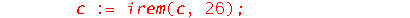 caesar := proc (s::string, shift::integer) local S, l, i, c; S := convert(s, 'bytes'); l := nops(S); for i to l do c := S[i]; if 97 <= c and c <= 122 then c := c-97+shift; c := irem(c, 26); if c < 0 t...