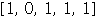 Array([1, 0, 1, 1, 1])