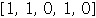 Array([1, 1, 0, 1, 0])