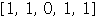 Array([1, 1, 0, 1, 1])