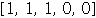 Array([1, 1, 1, 0, 0])