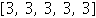 Array([3, 3, 3, 3, 3])