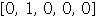 Array([0, 1, 0, 0, 0])