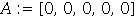A := Array([0, 0, 0, 0, 0])