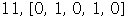 11, Array([0, 1, 0, 1, 0])