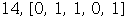 14, Array([0, 1, 1, 0, 1])