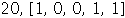 20, Array([1, 0, 0, 1, 1])