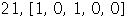 21, Array([1, 0, 1, 0, 0])