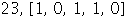 23, Array([1, 0, 1, 1, 0])