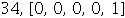34, Array([0, 0, 0, 0, 1])