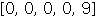 Array([0, 0, 0, 0, 9])