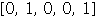 Array([0, 1, 0, 0, 1])