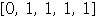 Array([0, 1, 1, 1, 1])