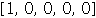 Array([1, 0, 0, 0, 0])