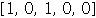 Array([1, 0, 1, 0, 0])