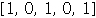 Array([1, 0, 1, 0, 1])