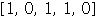 Array([1, 0, 1, 1, 0])