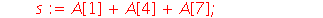 TestMagic := proc () local i, j, s; global A; s := A[1]+A[2]+A[3]; if s <> 15 then return false end if; s := A[4]+A[5]+A[6]; if s <> 15 then return false end if; s := A[7]+A[8]+A[9]; if s <> 15 then r...